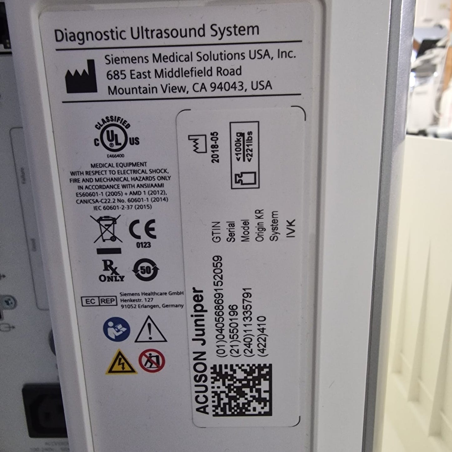 SIEMENS ACUSON JUNIPER