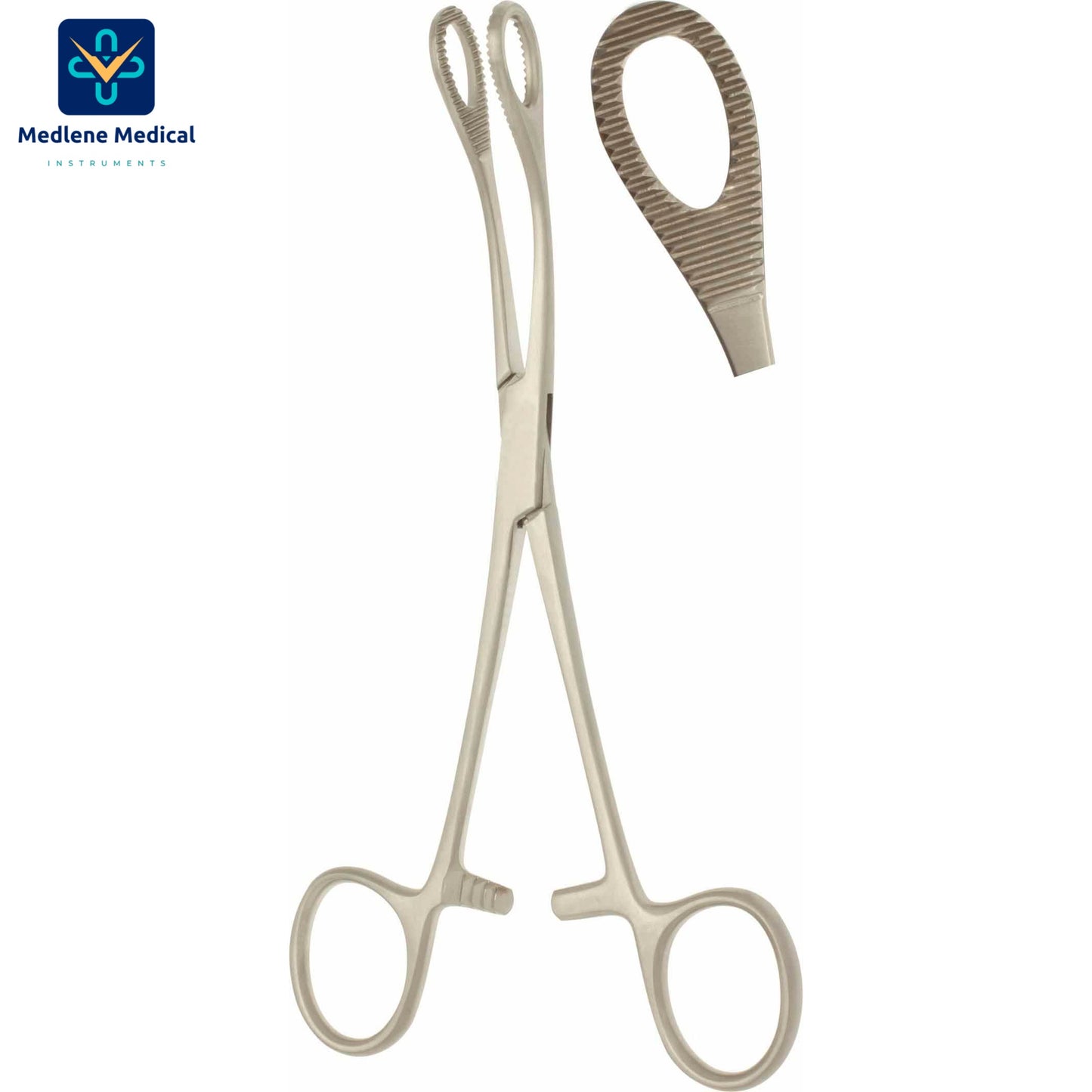 MEDLENE FOERSTER SPONGE FORCEPS CURVED, SERRATED JAWS