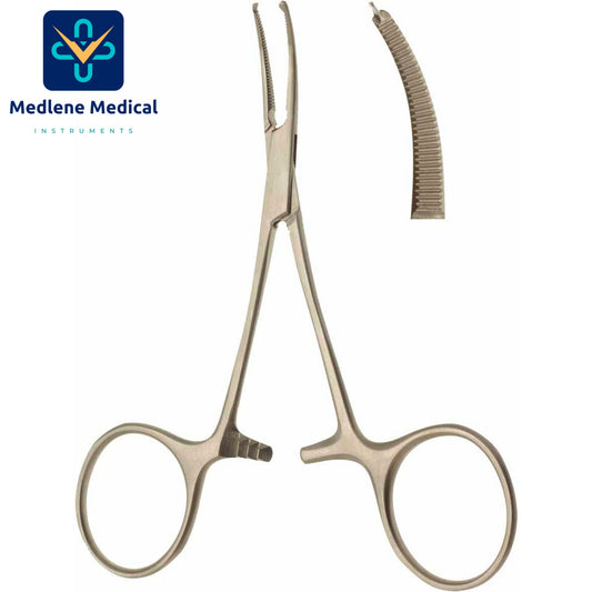 MEDLENE ULTRAFINE HARTMANN MOSQUITO ARTERY FORCEPS 1x2 TEETH CURVED