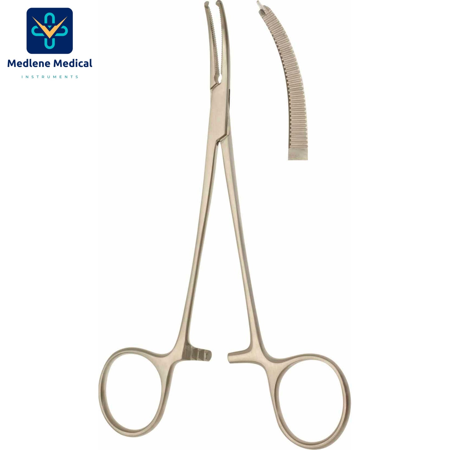 MEDLENE HALSTED MOSQUITO ARTERY FORCEPS 1x2 TEETH CURVED