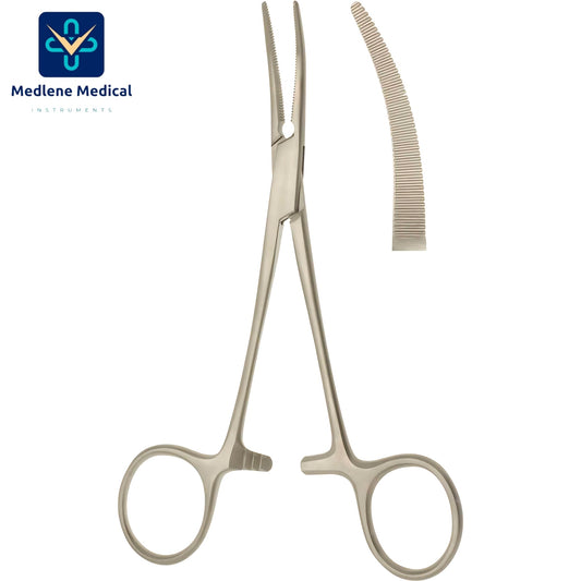 MEDLENE CRILE ARTERY FORCEPS SERRATED CURVED