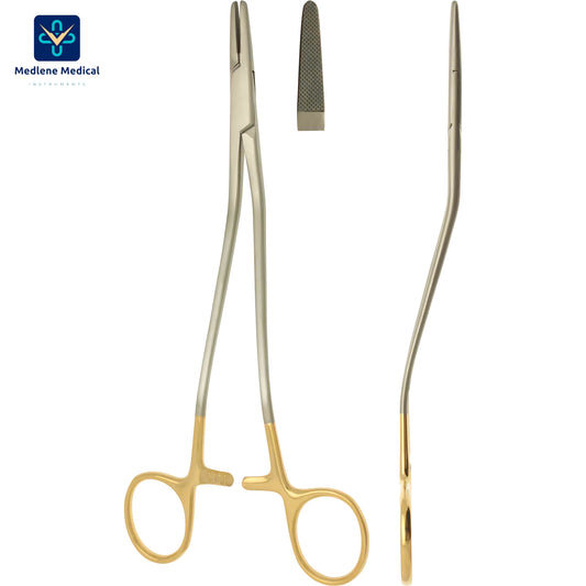 MEDLENE TUNGSTENGRIP BOZEMANN NEEDLE HOLDER BAYONET-SHAPED